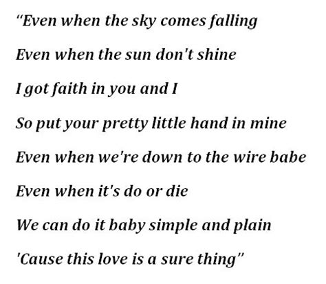 sure thing lyrics